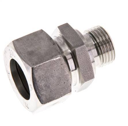 G 1/2'' Macho x 22L Anillo de corte recto de acero inoxidable con junta FKM 160 Bar DIN 2353