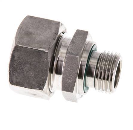 G 1/2'' Macho x 22L Anillo de corte recto de acero inoxidable con junta FKM 160 Bar DIN 2353