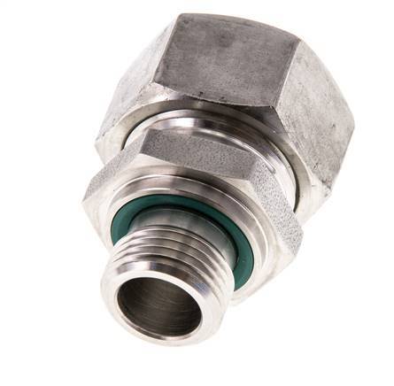 G 1/2'' Macho x 22L Anillo de corte recto de acero inoxidable con junta FKM 160 Bar DIN 2353