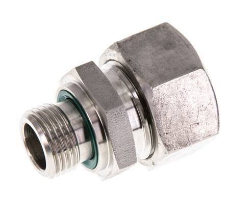 G 1/2'' Macho x 22L Anillo de corte recto de acero inoxidable con junta FKM 160 Bar DIN 2353