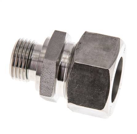 G 1/2'' Macho x 22L Anillo de corte recto de acero inoxidable con junta FKM 160 Bar DIN 2353