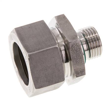 G 1/2'' Macho x 28L Anillo de corte recto de acero inoxidable con junta FKM 160 Bar DIN 2353
