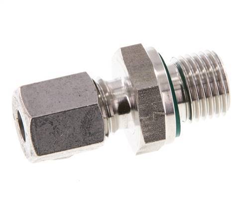 G 1/4'' Macho x 6L Anillo de corte recto de acero inoxidable con junta FKM 315 Bar DIN 2353