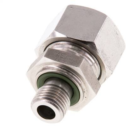 G 1/4'' Macho x 15L Anillo de corte recto de acero inoxidable con junta FKM 315 Bar DIN 2353