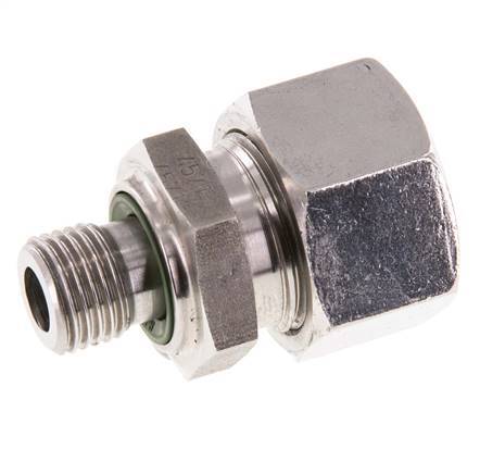 G 1/4'' Macho x 15L Anillo de corte recto de acero inoxidable con junta FKM 315 Bar DIN 2353