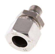 G 1/4'' Macho x 15L Anillo de corte recto de acero inoxidable con junta FKM 315 Bar DIN 2353