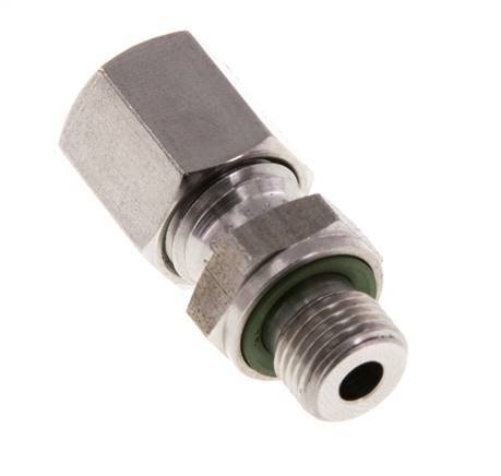 G 1/8'' Macho x 6L Anillo de corte recto de acero inoxidable con junta FKM 315 Bar DIN 2353