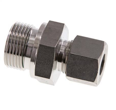 G 3/4'' Macho x 12S Anillo de corte recto de acero inoxidable con junta FKM 630 Bar DIN 2353