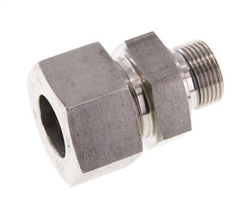 G 3/4'' Macho x 25S Anillo de corte recto de acero inoxidable con junta FKM 400 Bar DIN 2353