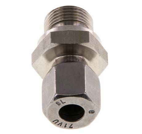 G 3/8'' Macho x 8L Anillo de corte recto de acero inoxidable con junta FKM 315 Bar DIN 2353