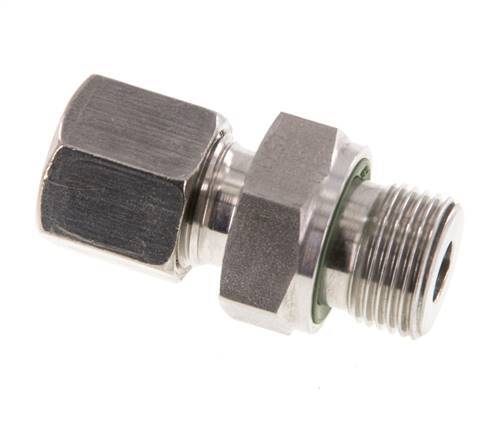 G 3/8'' Macho x 8S Anillo de corte recto de acero inoxidable con junta FKM 630 Bar DIN 2353