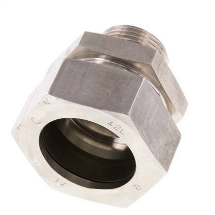 G 1'' Macho x 42L Anillo de corte recto de acero inoxidable con junta FKM 160 Bar DIN 2353