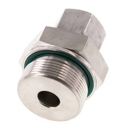 G 1 1/2'' Macho x 20S Anillo de corte recto de acero inoxidable con junta FKM 400 Bar DIN 2353