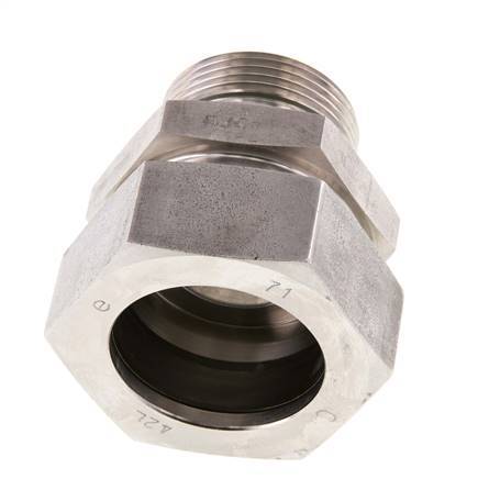 G 1 1/4'' Macho x 42L Anillo de corte recto de acero inoxidable con junta FKM 160 Bar DIN 2353