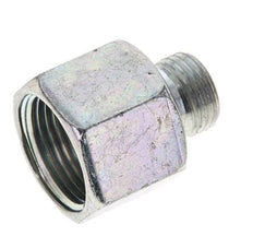 UNS 1''-14 x UN 11/16''-16 F/M Zinc plated Steel Reducing Adapter ORFS 400 Bar - Hydraulic