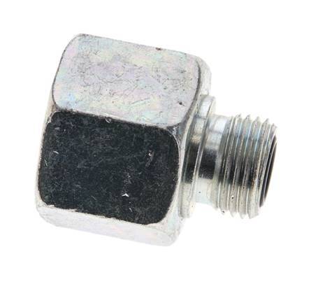 UNS 1''-14 x UN 11/16''-16 F/M Zinc plated Steel Reducing Adapter ORFS 400 Bar - Hydraulic