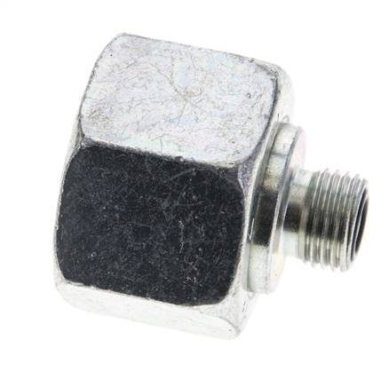 UN 1-3/16''-12 x UNF 9/16''-18 F/M Zinc plated Steel Reducing Adapter ORFS 400 Bar - Hydraulic