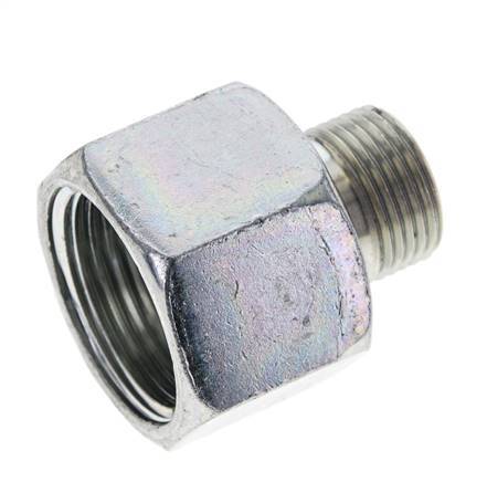 UN 1-3/16''-12 x UN 13/16''-16 F/M Adaptador reductor de acero galvanizado ORFS 400 Bar - Hidráulico