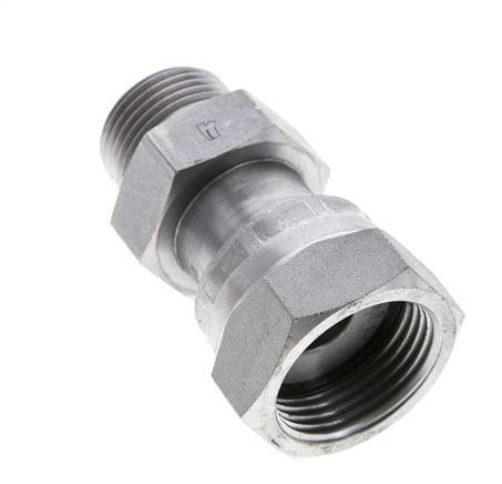 UN 1-3/16''-12 x UNS 1''-14 F/M Zinc plated Steel Reducing Adapter ORFS 400 Bar - Hydraulic