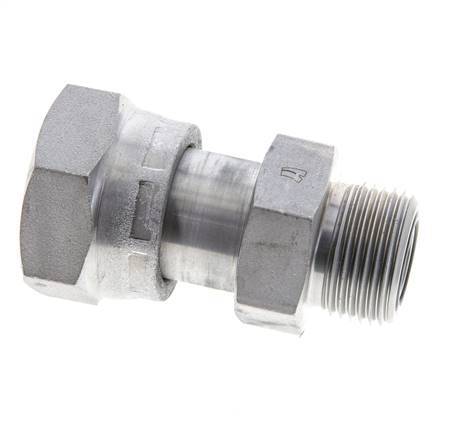 UN 1-3/16''-12 x UNS 1''-14 F/M Zinc plated Steel Reducing Adapter ORFS 400 Bar - Hydraulic