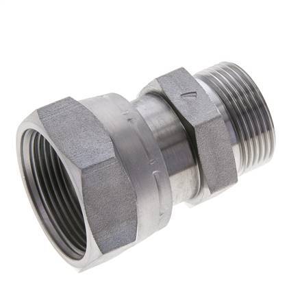 UN 1-11/16''-12 x UN 1-7/16''-12 F/M Adaptador Reductor de Acero Cincado ORFS 250 Bar - Hidráulico