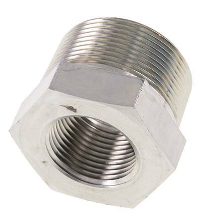 1 1/2'' NPT x 1'' NPT M/F Anillo reductor de acero galvanizado 80 Bar - Hidráulico