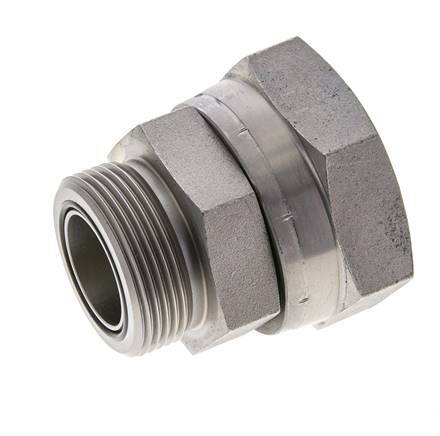 UN 2''-12 x UN 1-11/16''-12 M/F Adaptador Reductor de Acero Cincado ORFS 250 Bar - Hidráulico