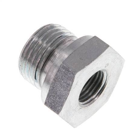 G 1/2'' x G 1/4'' M/F Adaptador reductor de acero galvanizado 630 barra - hidráulica [2 piezas]