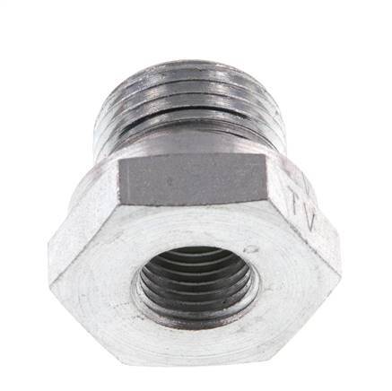 G 1/2'' x G 1/4'' M/F Adaptador reductor de acero galvanizado 630 barra - hidráulica [2 piezas]