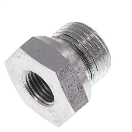 G 1/2'' x G 1/4'' M/F Adaptador reductor de acero galvanizado 630 barra - hidráulica [2 piezas]