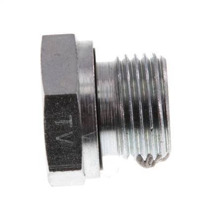 G 1/2'' x G 1/4'' M/F Adaptador reductor de acero galvanizado 630 barra - hidráulica [2 piezas]