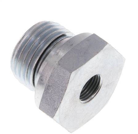 G 1/2'' x G 1/8'' M/F Adaptador reductor de acero galvanizado 630 barra - hidráulica [2 piezas]