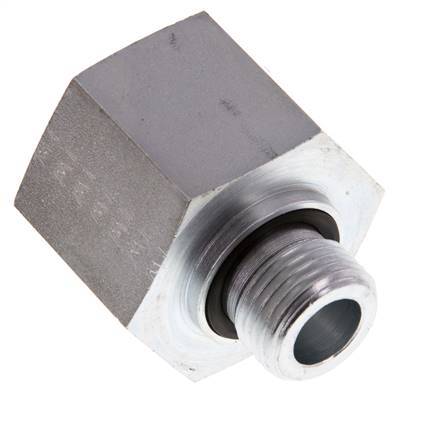 G 1/2'' x G 1'' M/F Zinc plated Steel Reducing Adapter 400 Bar - Hydraulic