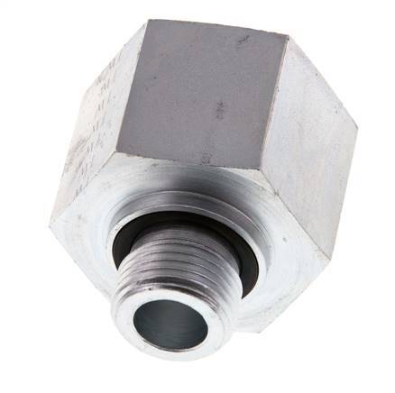 G 1/2'' x G 1'' M/F Zinc plated Steel Reducing Adapter 400 Bar - Hydraulic