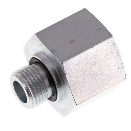 G 1/2'' x G 1'' M/F Zinc plated Steel Reducing Adapter 400 Bar - Hydraulic