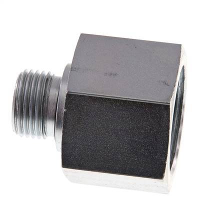 G 1/2'' x G 1'' M/F Zinc plated Steel Reducing Adapter 400 Bar - Hydraulic