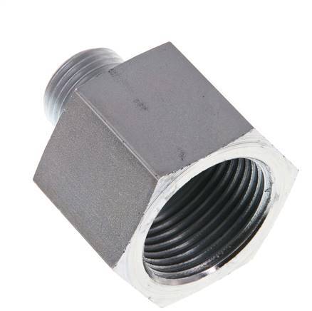 G 1/2'' x G 1'' M/F Zinc plated Steel Reducing Adapter 400 Bar - Hydraulic