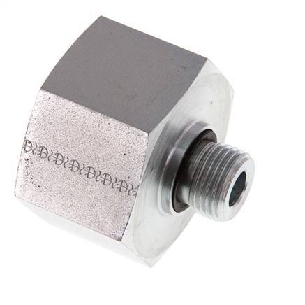 G 1/2'' x G 1 1/4'' M/F Zinc plated Steel Reducing Adapter 400 Bar - Hydraulic