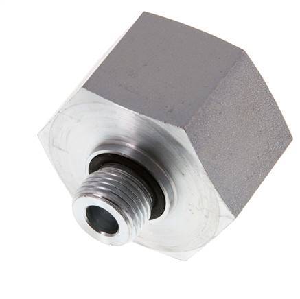 G 1/2'' x G 1 1/4'' M/F Zinc plated Steel Reducing Adapter 400 Bar - Hydraulic