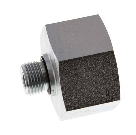 G 1/2'' x G 1 1/4'' M/F Zinc plated Steel Reducing Adapter 400 Bar - Hydraulic