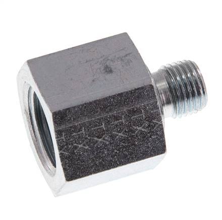 G 1/4'' x G 1/2'' M/F Zinc plated Steel Reducing Adapter 630 Bar - Hydraulic [2 Pieces]
