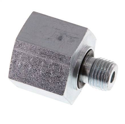 G 1/4'' x G 1/2'' M/F Zinc plated Steel Reducing Adapter 630 Bar - Hydraulic [2 Pieces]