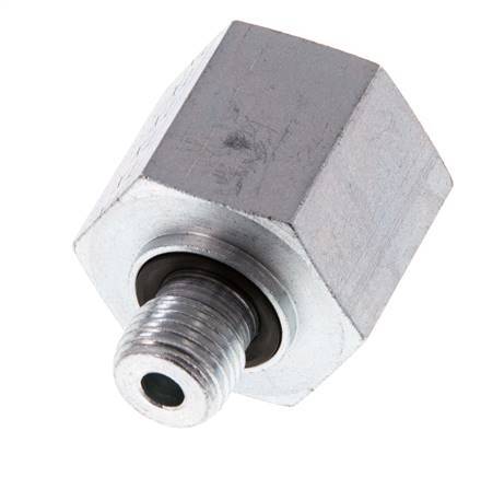 G 1/4'' x G 1/2'' M/F Zinc plated Steel Reducing Adapter 630 Bar - Hydraulic [2 Pieces]