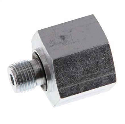 G 1/4'' x G 1/2'' M/F Zinc plated Steel Reducing Adapter 630 Bar - Hydraulic [2 Pieces]