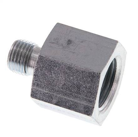 G 1/4'' x G 1/2'' M/F Zinc plated Steel Reducing Adapter 630 Bar - Hydraulic [2 Pieces]