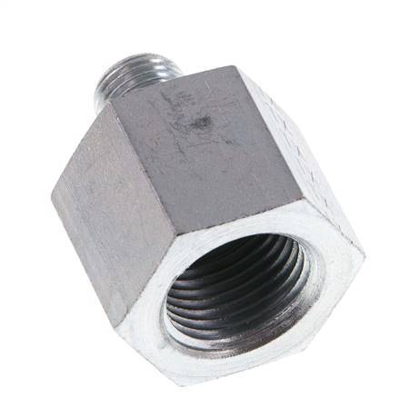 G 1/4'' x G 1/2'' M/F Zinc plated Steel Reducing Adapter 630 Bar - Hydraulic [2 Pieces]