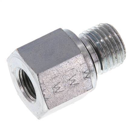 G 1/4'' x G 1/8'' M/F Adaptador reductor de acero cincado 630 barra - hidráulica [2 piezas]