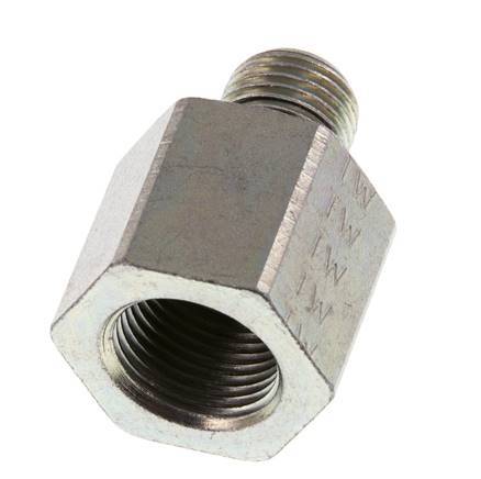 G 1/4'' x G 3/8'' M/F Adaptador reductor de acero cincado 630 barra - hidráulica [2 piezas]