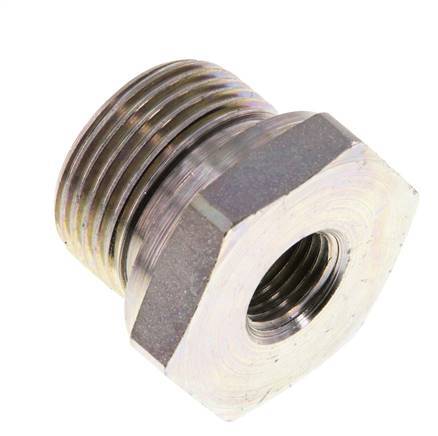 G 3/4'' x G 1/4'' M/F Zinc plated Steel Reducing Adapter 400 Bar - Hydraulic [2 Pieces]