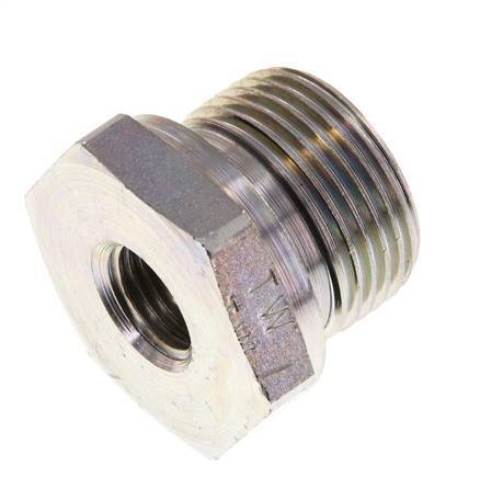 G 3/4'' x G 1/4'' M/F Zinc plated Steel Reducing Adapter 400 Bar - Hydraulic [2 Pieces]